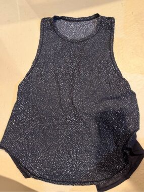 Women’s Black Speckled Sleeveless Tie Back Tank Top